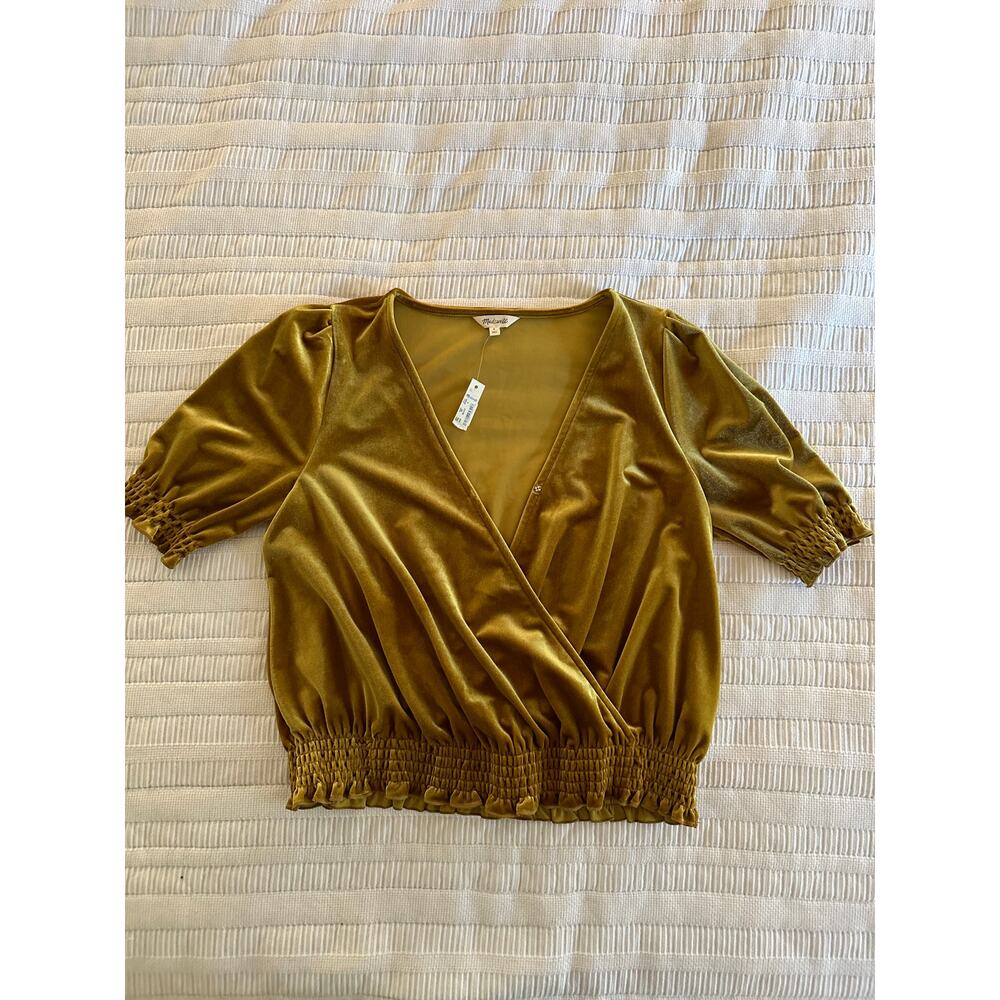 NWT Madewell S Velvet Crossover Blouse